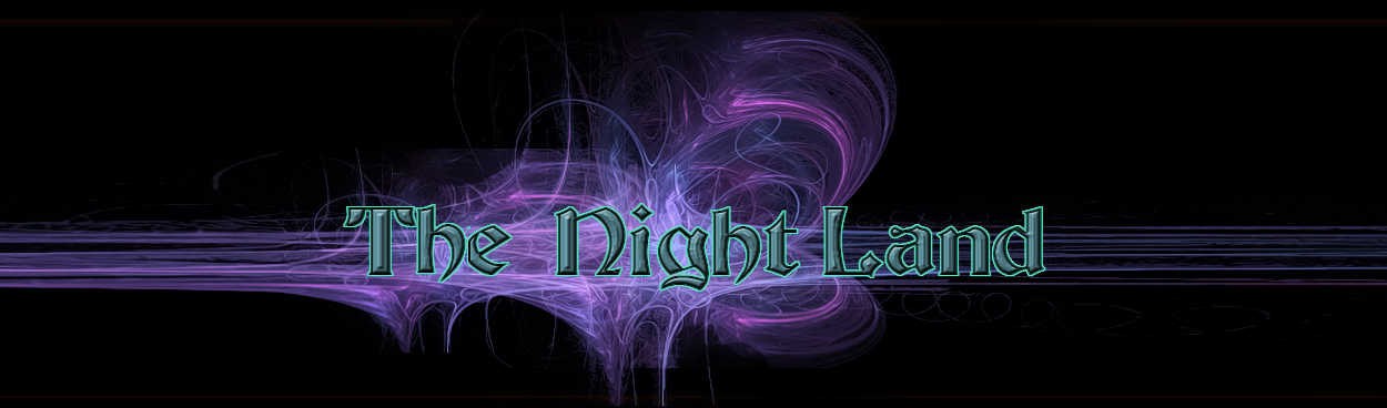 Night Land Logo 'The Night Land' against a violet plasma